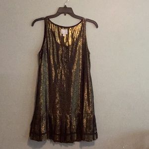 Dallin Chase evening dress Size 6 black and gold
